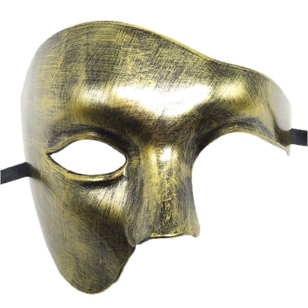 Juego de máscara veneciana para fiesta de máscaras, diseño del fantasma de  ópera, serie dorada, para pareja (dorado8), Oro