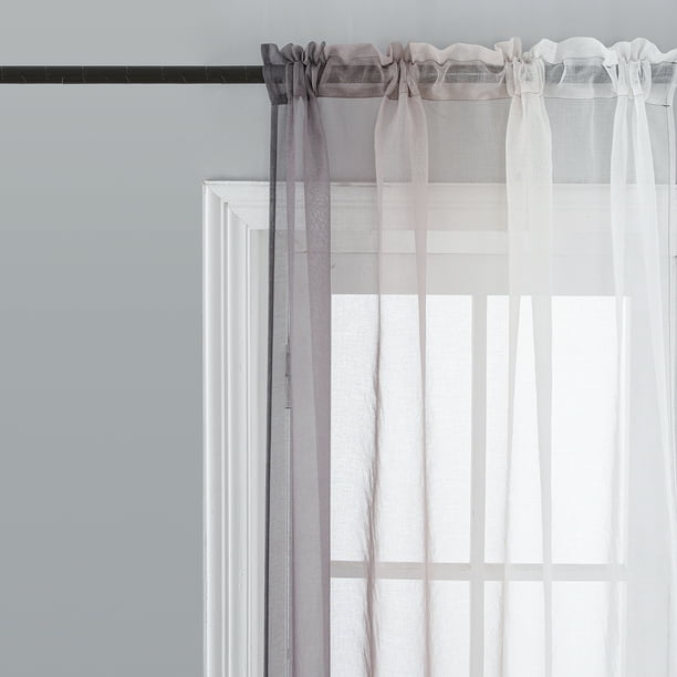  GICIR Cortina opaca translúcida de algodón y lino, color  sólido, con aislamiento térmico, cortinas translúcidas transpirables para  sala de estar y dormitorio, cortinas de gasa 1 pieza, 78.7 x 106.3 in