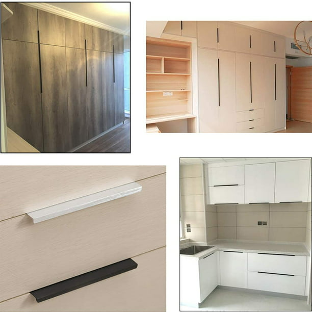  Tiradores de cajón blancos de 7.55 pulgadas para gabinete de  cocina para dormitorio, pomo de armario de cocina moderno (7-9/16 pulgadas  de agujero a agujero) : Herramientas y Mejoras del Hogar