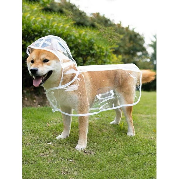 Chubasqueros para perros, chubasquero transparente impermeable para  mascotas, capa de lluvia portátil para mascotas Poncho de lluvia para  perros ligero y transpirable para caminar al aire libre e