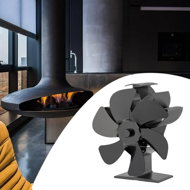 6 Cuchillas Ventilador Estufa Alimentado Calor Negro Ventilador Chimenea  Registro Quemador Eco-fan Silencioso Hogar Ventilador Chimenea Quemador  Leña No Eléctrico Ventilador Leña, Accesorios Estufa Leña Ventilador  Termoeléctrico Accesorios Chimenea