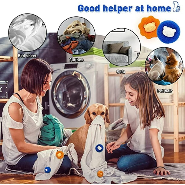 Removedor de pelo de mascotas para lavandería bolas de removedor de pelo  reutilizables para perros y gatos atrapa pelos y mascotas para lavadora 12