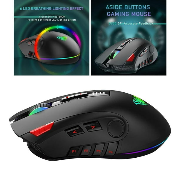 Ratón Mouse usb Cable Iluminación Para PC Gaming Ordenador Optico 2400 dpi  Negro - Ratón - Los mejores precios
