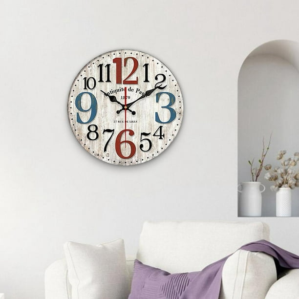 Relojes de pared grandes para decoración de sala de estar, reloj de pared  grande y moderno, funciona con pilas, silencioso, sin tictac, para