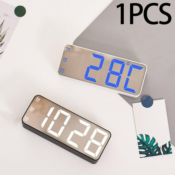  TXL Reloj de pared digital grande, calendario personalizado de  8 idiomas, temporizador de cuenta hacia arriba y recordatorio de  temperatura, reloj despertador de escritorio de 12/24 horas con pantalla  extragrande de