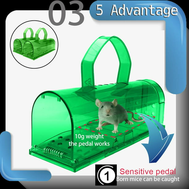 Trampa para ratas ratones roedores jaula de plástico pack de 2