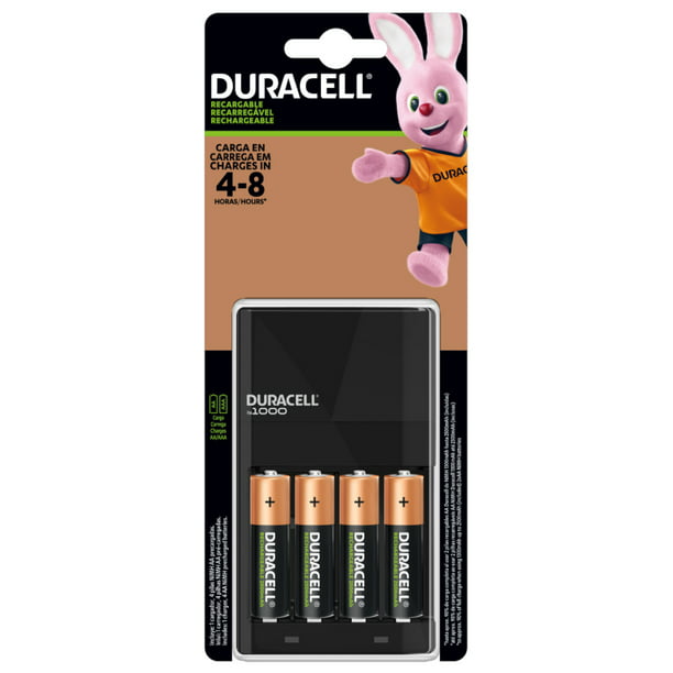 Kit Cargador Duracell con 4 pilas Recargables AA (2500 mAh) + 4 pilas  Recargables AAA (900 mAh)