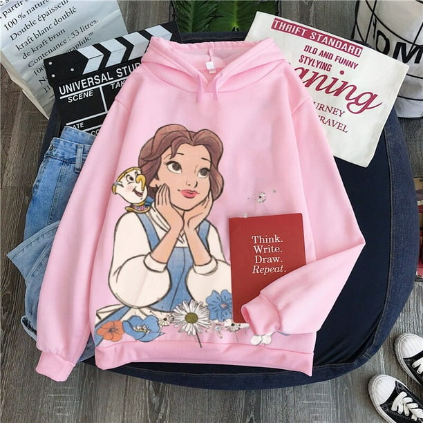 Y2K Disney Belle Sudadera con capucha Frauen Kawaii Prinzessin Übergroßen  Sudaderas Weibliche Kleidung Harajuku Fee Pullover Jacke Streetwears