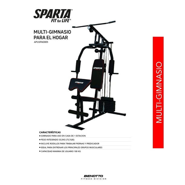 Gimnasio Multifuncional Sparta Fitness Barras De Peso 33.5kg