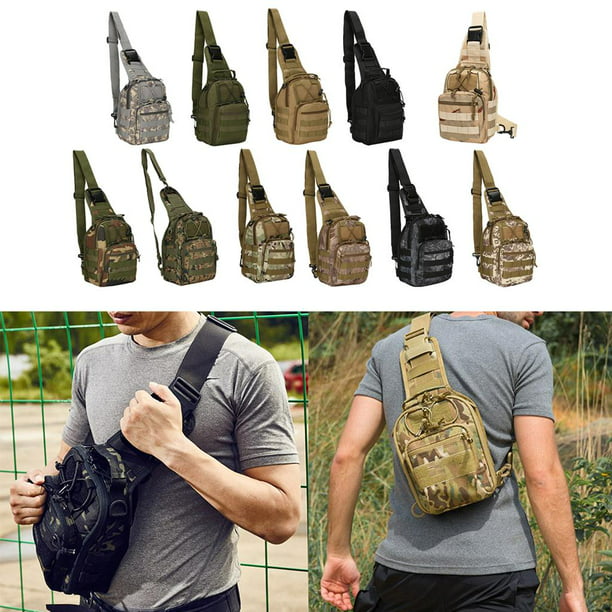 Bandolera militar táctica para hombre, bandolera, mochila para acampar y  senderismo Mosaico gris Cola bolsas tácticas para hombres