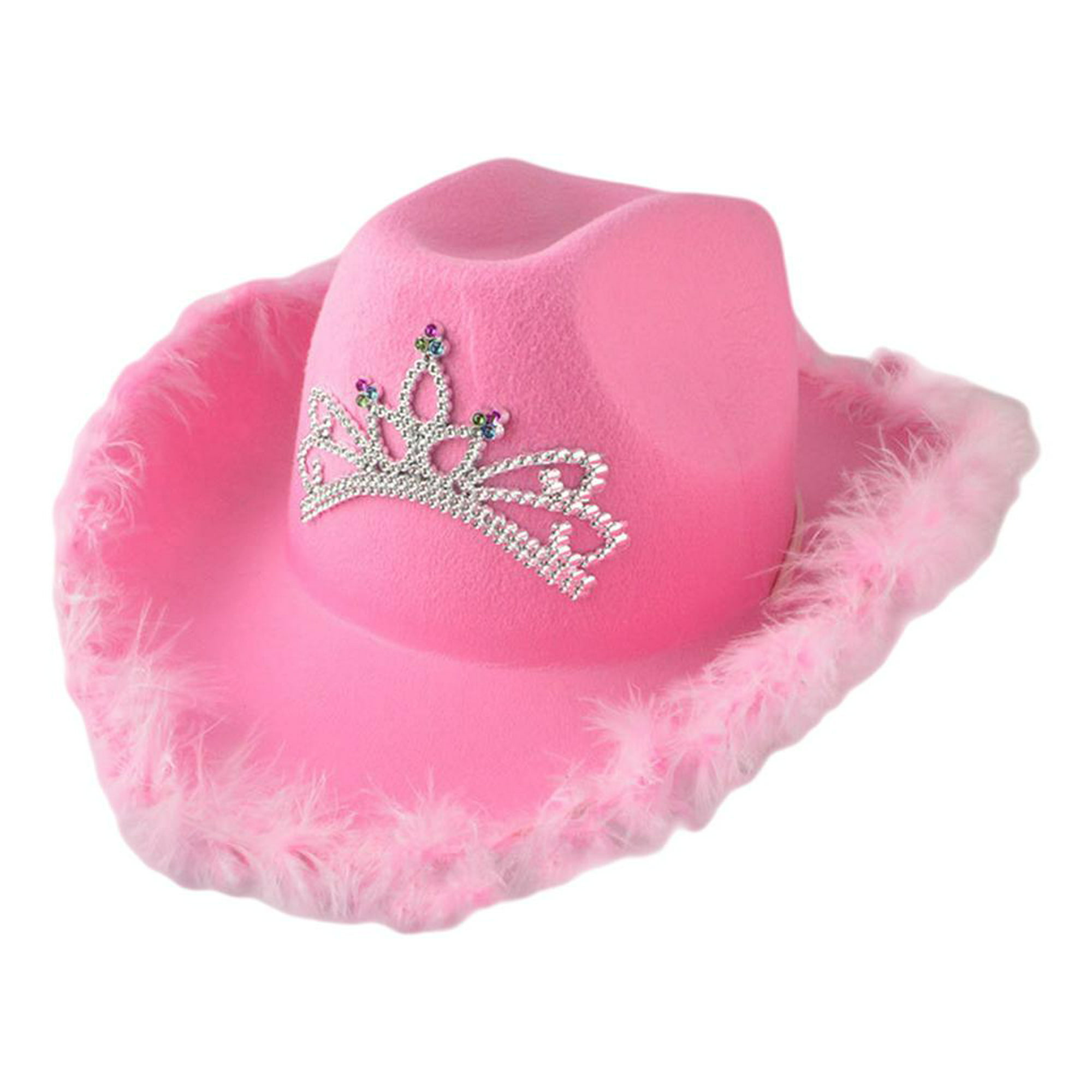 Mitones carbohidrato hoy Sombrero de rosa con tiara parpadeante, se adapta a mayoría de de plumas  Sunnimix Sombrero de vaquero | Walmart en línea