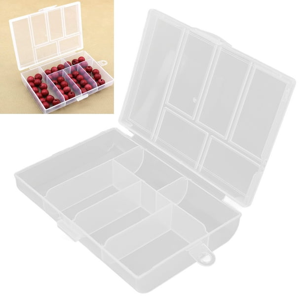 Caja organizadora de plástico transparente de 32 rejillas, contenedor de  almacenamiento de manualidades para organizador de cuentas, arte DIY