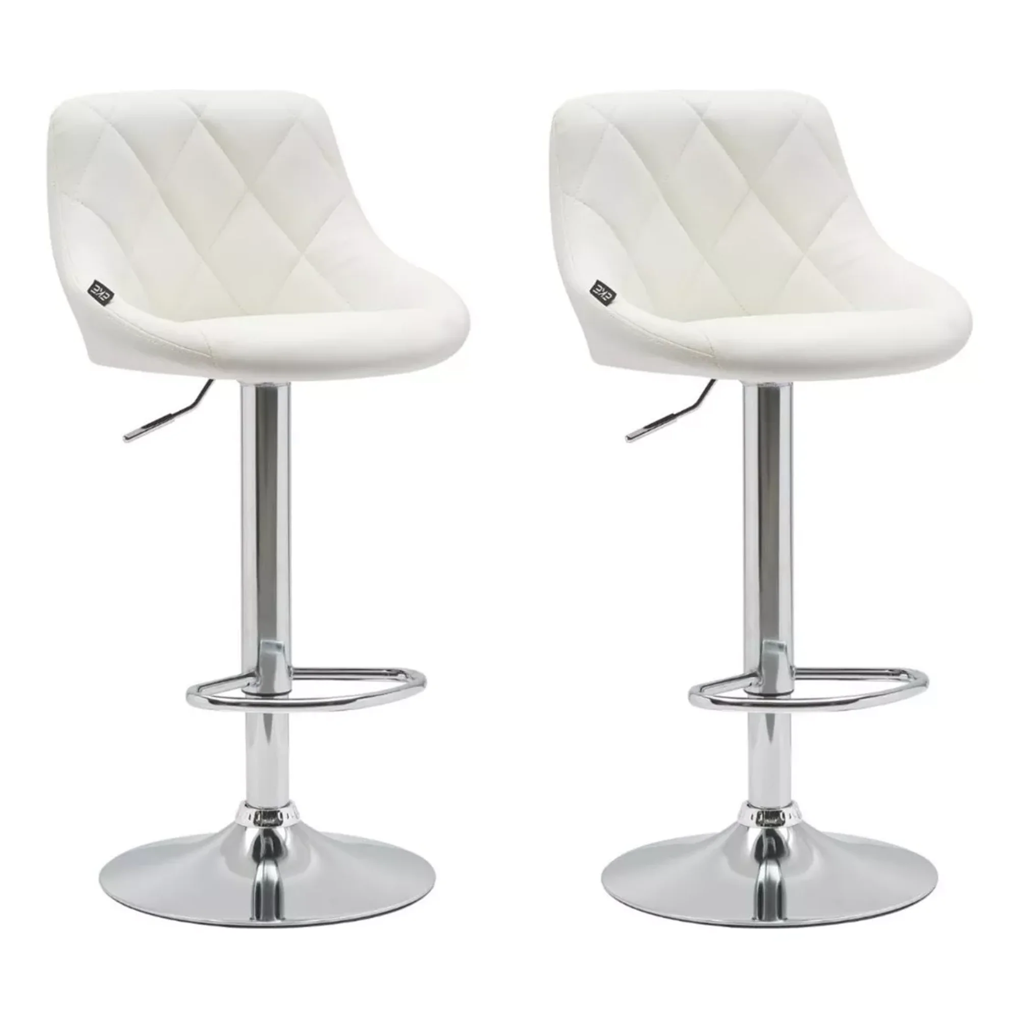 Set 2 bancos giratorios con respaldo alto barra desayunador cocina color blanco