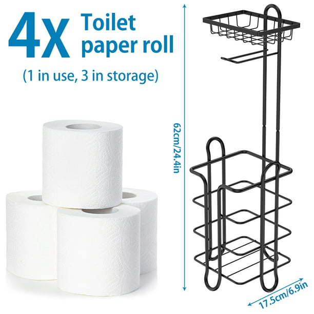 Soporte de papel higiénico, armario de almacenamiento de baño junto al  almacenamiento de inodoro para baño pequeño con soporte para rollo de  inodoro