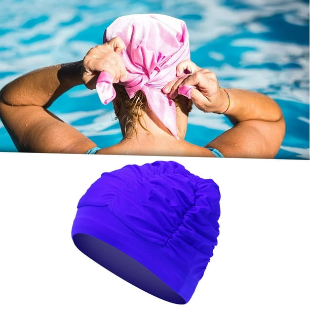 Gorro de piscina de verano para adultos, gorro de natación profesional de  pelo largo con protección