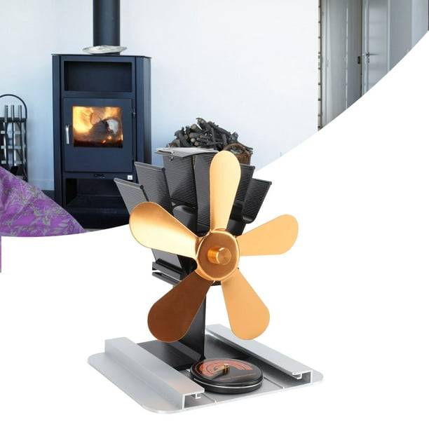 Ventilador de estufa de leña accionado por calor módulo termoeléctrico  fácil de instalar ventilador para hogar de 5 aspas no eléctrico para  quemador de leña ANGGREK Otros
