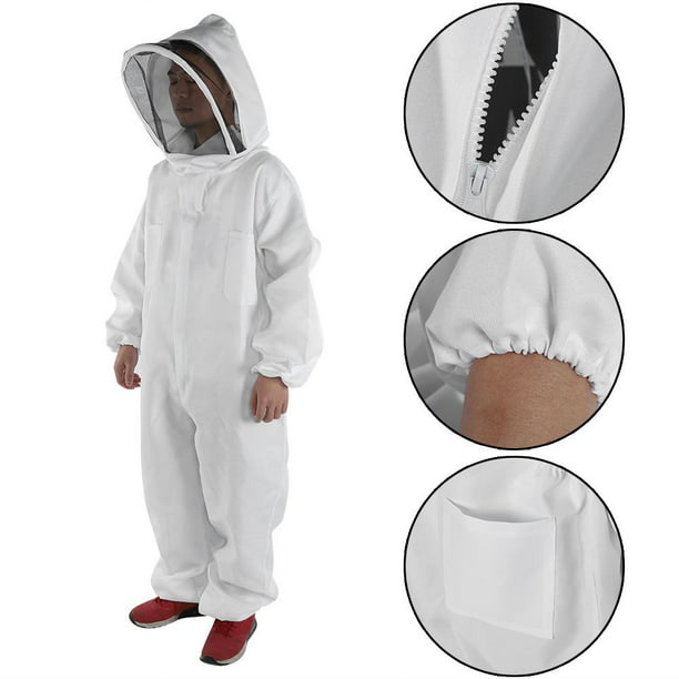  Luwint Trajes de apicultura ventilados de cuerpo completo para  niños, traje de apicultor de abeja de algodón con capucha de velo de  esgrima autoportante para niños (blanco/3.9 pies de altura) 