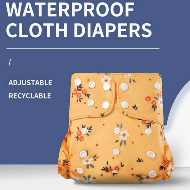 Pañales de tela 4pcs / pack Pañales de tela para bebés Lavable Reutilizable  Pañal de tela de bolsillo Secado rápido Transpirable Impermeable Talla