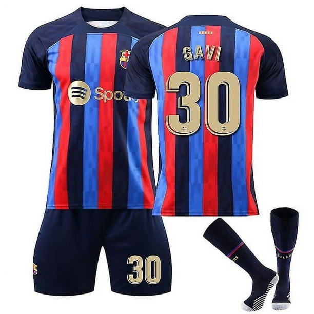Gavi #30 camiseta Fc Barcelona temporada 22/23 conjunto de camiseta de  fútbol local 28 (150-160 CM) Sincero Electrónica