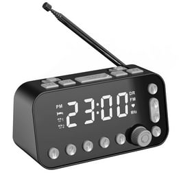 i-box Reloj despertador para dormitorios, altavoz Bluetooth, reloj  despertador con carga inalámbrica, radio despertador, radio FM, radio DAB,  2