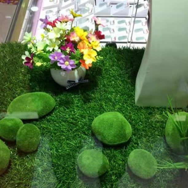 Injueey 24 piezas hogar jardín paisaje musgo artificial piedra fotografía  Prop portátil flocado simulación musgos decoración Plantas Artificiales  Injueey HA084589-00