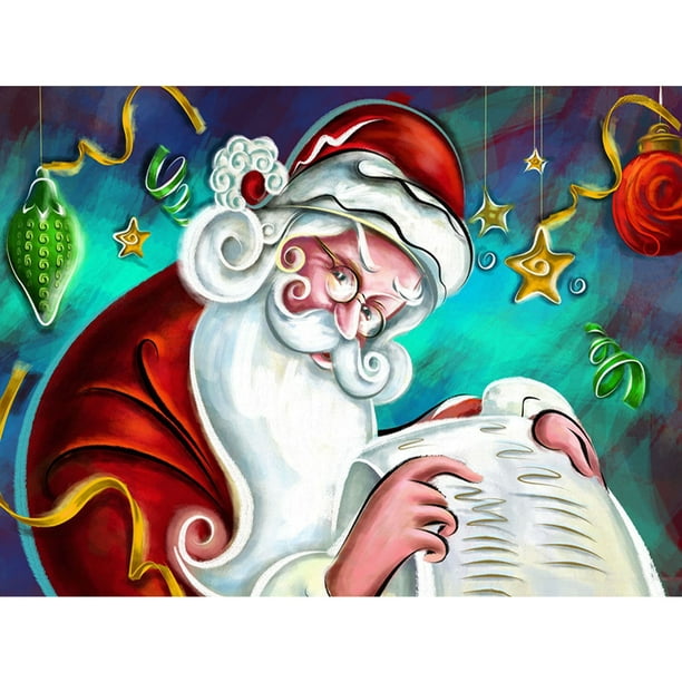 Cuadros Decorativos Pintura al óleo pintada a mano por números Santa Claus  dibujo lienzo artesanal (M921) Ndcxsfigh Nuevos Originales