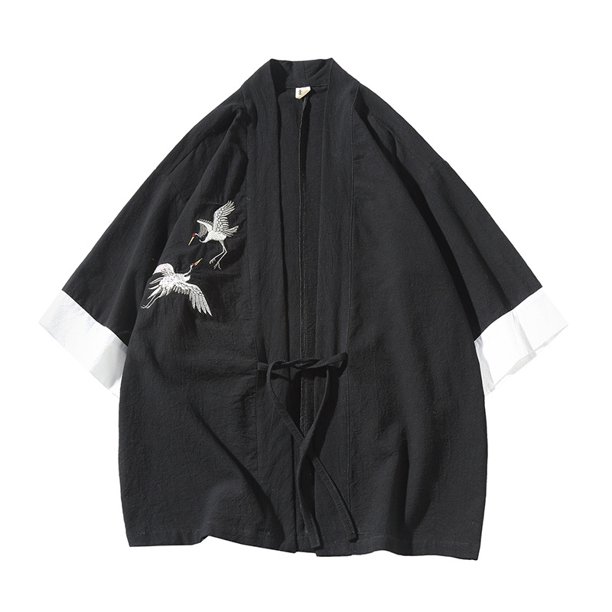  quanmengsh511 Kimono japonés para hombre, cárdigan de verano,  suelto, casual, retro, Yukata, guapo, casual, largo, abrigo, talla grande,  3 : Ropa, Zapatos y Joyería