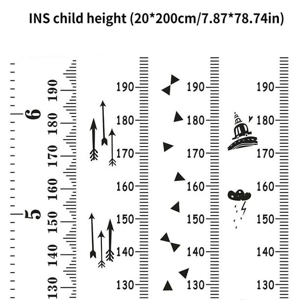Regla de crecimiento de medidor de altura montada en la pared CM métrica 1  pieza para niños adultos medición de altura 22 m DYNWAVEMX Medidor de altura  montado en la pared