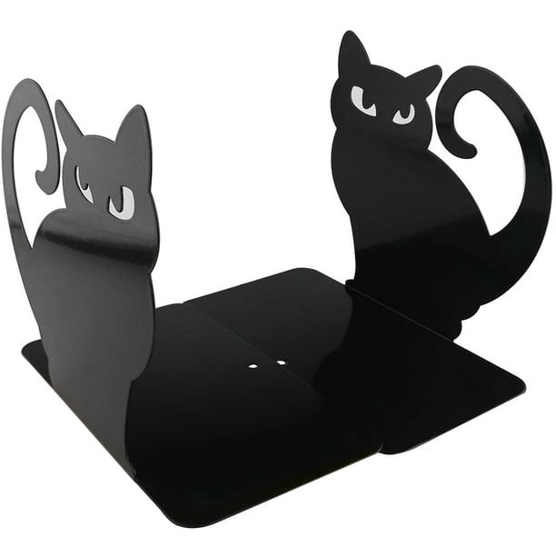Sujetalibros - gato, color negro - Decora con metal