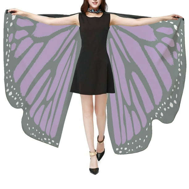  Bokeley Chal de mariposa, accesorio de fiesta, alas de mariposa,  chal de hada, pashmina, bufandas, mujeres, ninfa, duende, disfraz, Púrpura  : Ropa, Zapatos y Joyería