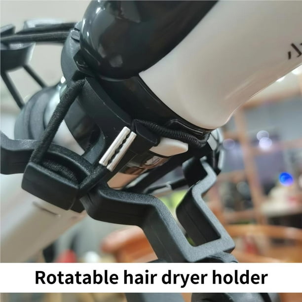 Soporte para secador de pelo, soporte para secador de pelo, ajustable,  rotación de 360 grados, secador de pelo resistente, manos libres