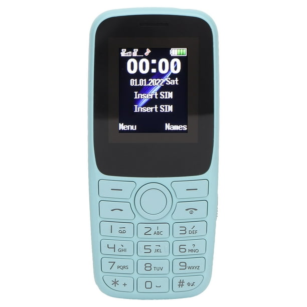 Teléfono celular para personas mayores 2G GSM Pantalla de 2,4 pulgadas Dual  SIM compatible con botones grandes Teléfono móvil desbloqueado para padres  mayores Azul cielo