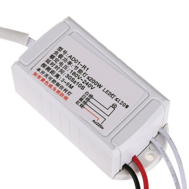 Interruptor 220V IR Módulo Infrarrojo Sensor de Cuerpo Lámpara de Luz  Inteligente Interruptor de Detección de Movimiento