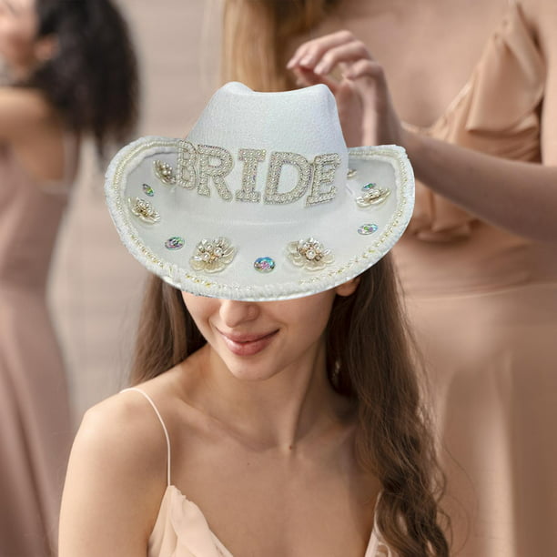 Sastre Húmedo Azul Sombrero de , con cordón , accesorio de foto, sombrero de vaquero blanco  para mujer, para regalo de Colco Sombrero de vaquero | Walmart en línea