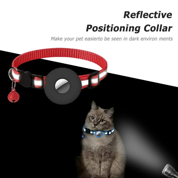 Collar Localizador De Gatos Fashion Gps Tracker Nylon Cat Tracker para  accesorios para mascotas al aire libre (rojo)