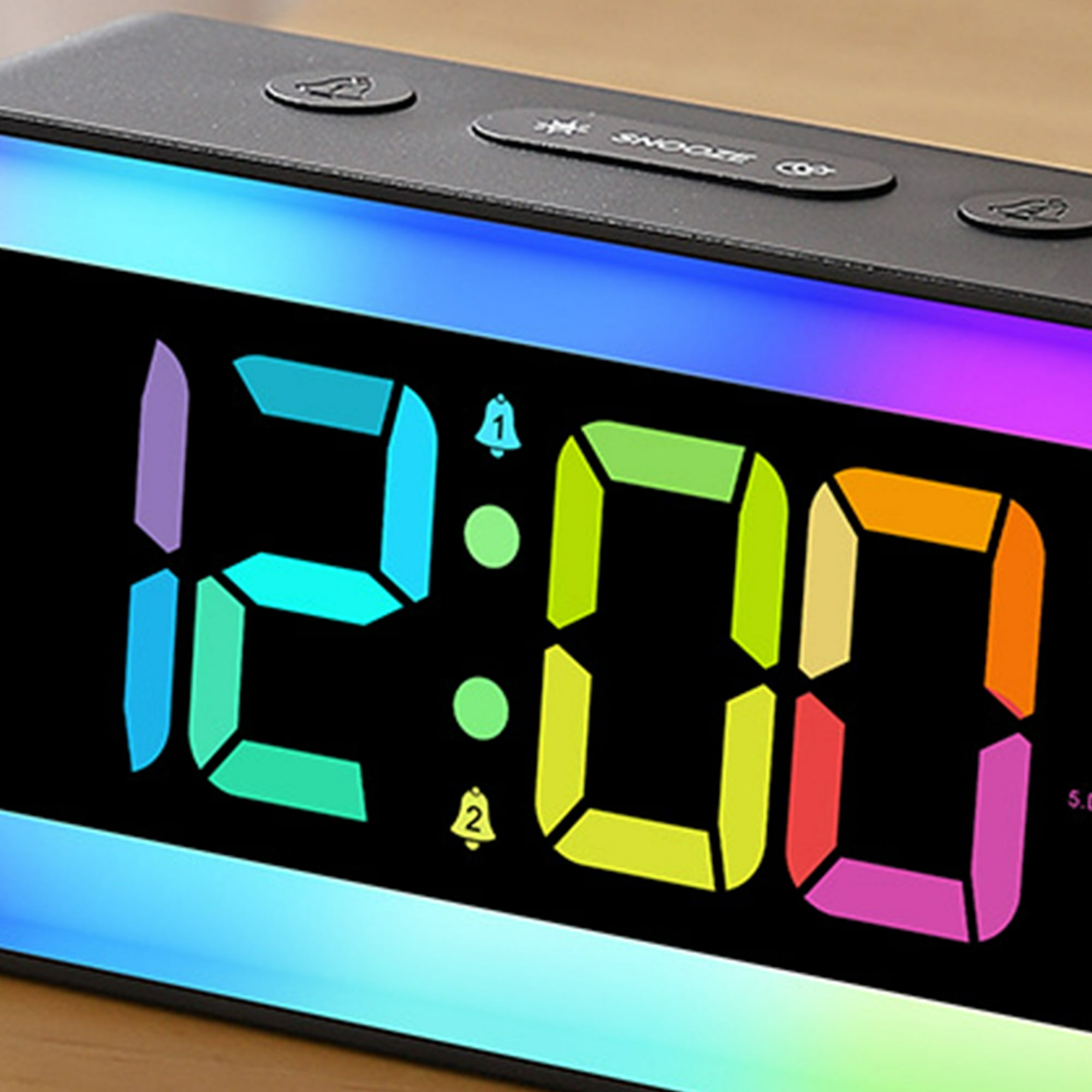 Reloj de despertador LED Fecha digital Dormitorio Relojes de escritorio  Calendario con luz nocturna Termómetro de sincronización del medidor de  bricolaje Dormitorio de luz roja Inevent HA047841-05B