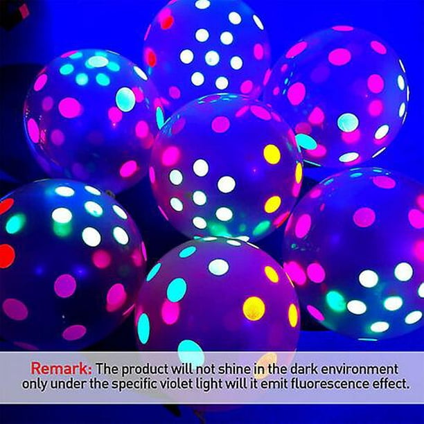 90 globos de neón, 12 globos UV reutilizables con brillo de neón, puntos de  luz negra TUNC Sencillez