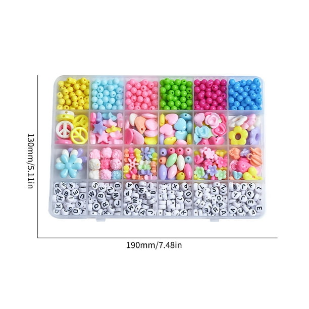 Kit de abalorios para hacer pulseras, abalorios de vidrio mixto de colores,  juego de joyería DIY (A) Likrtyny juguetes de los niños