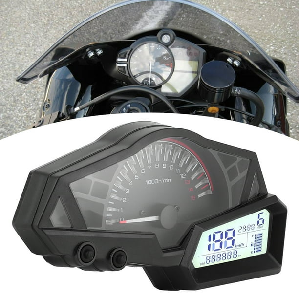  Cuentakilómetros de motocicleta, universal para motocicleta,  odómetro digital LCD, velocímetro, tacómetro de 15000 RPM con sensor de  velocidad : Automotriz