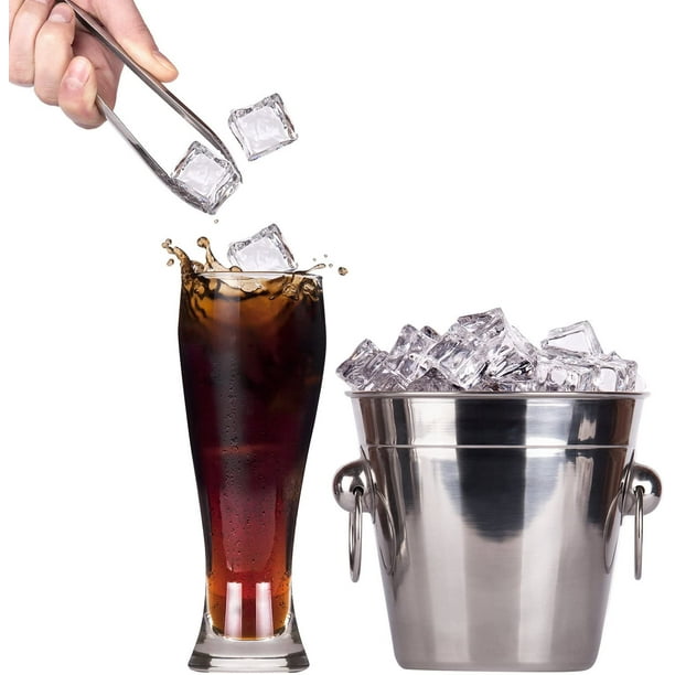 2 pinzas de hielo pequeñas, mini pinzas para servir cubitos de hielo para  bar, cubos de azúcar, pinzas de metal, accesorios de fiesta de té y café