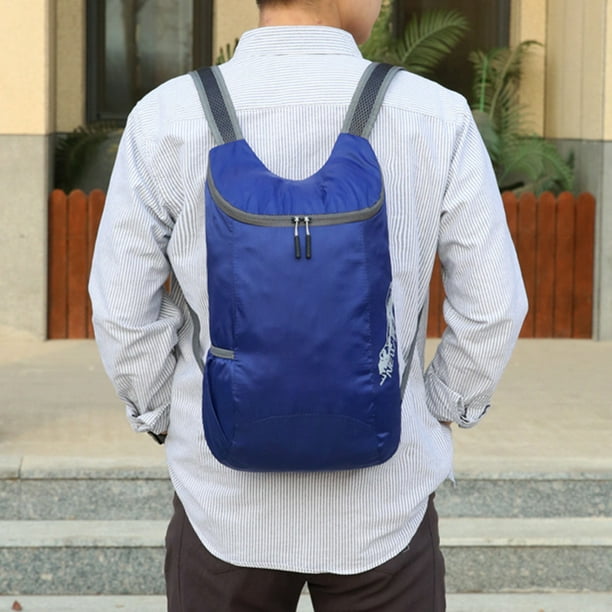 MOCHILA PLEGABLE PARA EXTERIORES, DE VIAJE, LIGERA DE GRAN CAPACIDAD,  DEPORTIVA IMPERMEABLE PARA HOMBRES Y MUJERES - AZUL