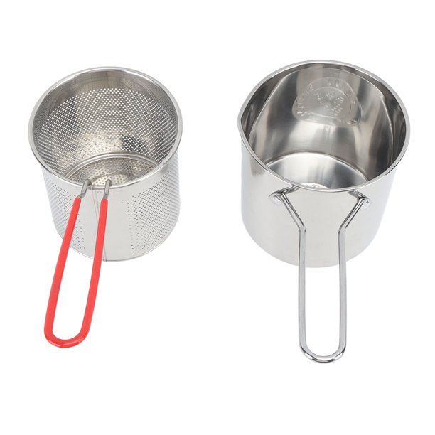 Olla Pequeña de Acero Inoxidable para Freír con Cesta Coladora Freidoras  Profundas Tipo Olécranon para Freír Pescado Camarones y Pollo ANGGREK Otros