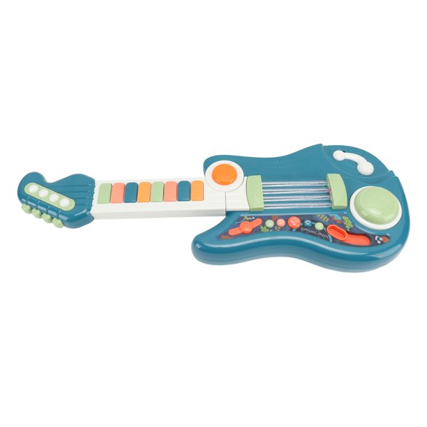 Juguete de guitarra eléctrica Multifuncional plegable para niños Guitarra  Piano Música Iluminación Juguete azul