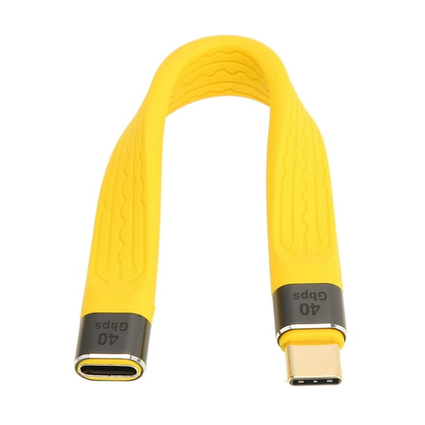 Cable flexible corto USB C a USB C tipo C macho a hembra PD 100W 5A carga  rápida 40Gbps Cable de transferencia de datos