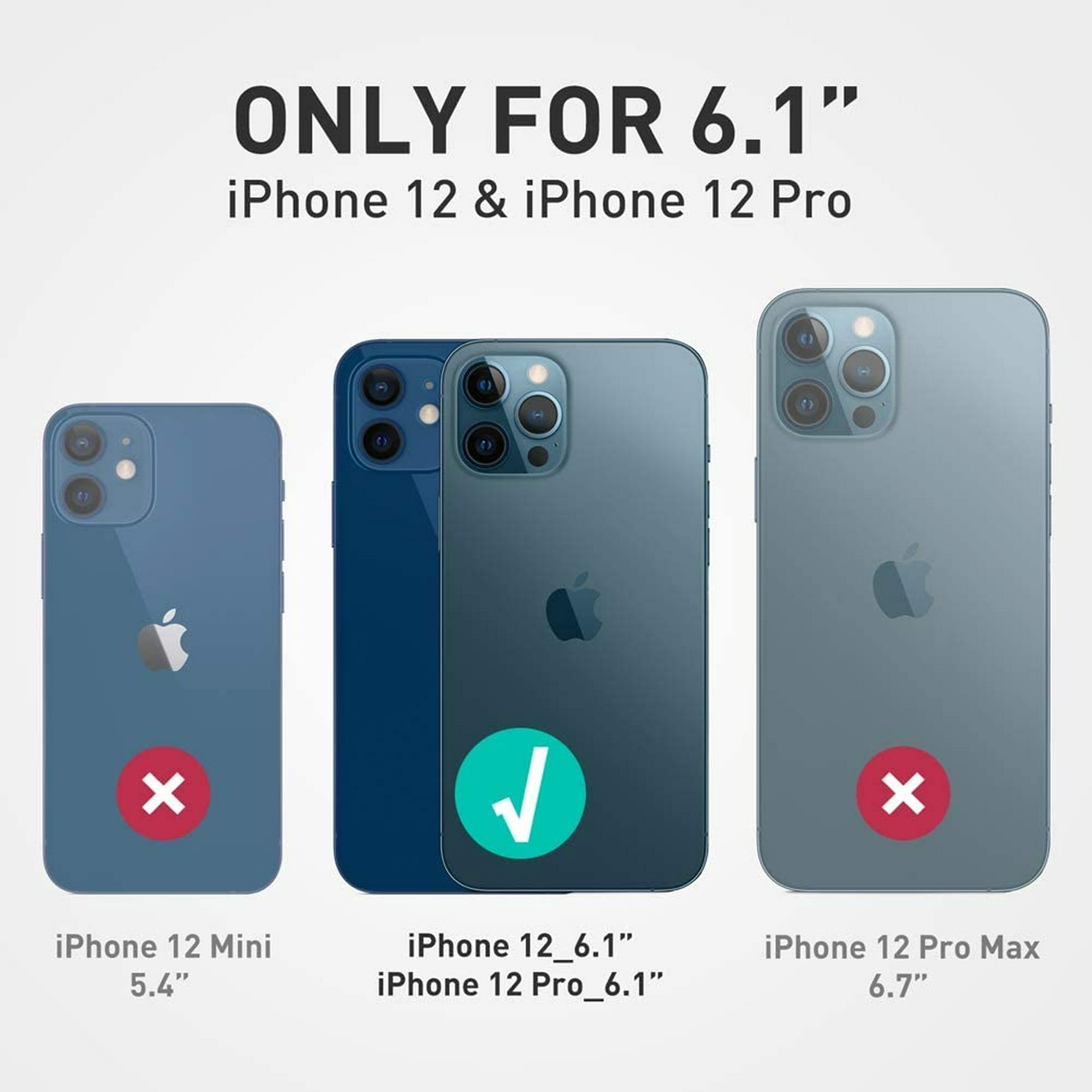 i-Blason Ares - Funda para iPhone 12, iPhone 12 Pro de 6.1 pulgadas  (versión 2020), funda transparente resistente de doble capa con protector  de