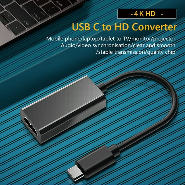 Cable convertidor USB tipo C a HDMI, adaptador de vídeo 4K UC-505 de  Tmvgtek