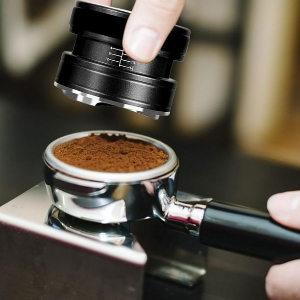 Prensa de café de acero inoxidable, reutilizable, multiusos, mango de café,  prensa duradera para café en polvo, profesional para cafetería, Camping, 53  mm negro BLESIY manipulación de café