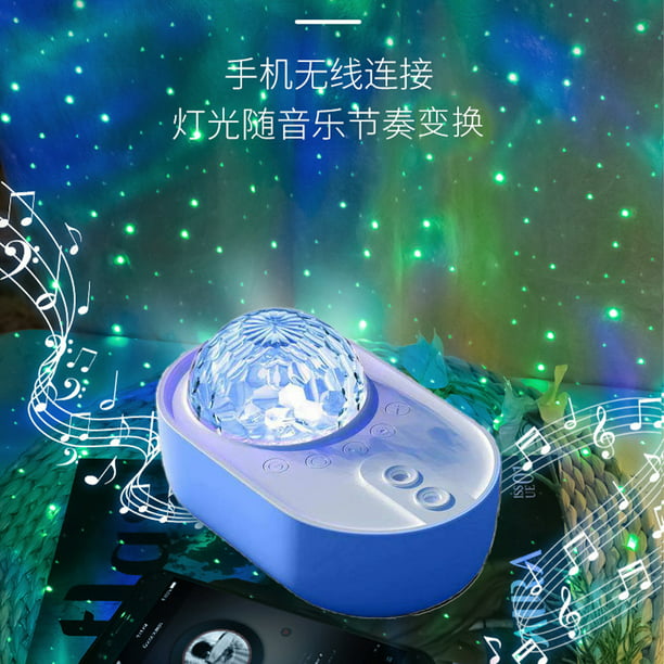 Proyector LED de planetario de estrellas, luz nocturna con  modos de onda oceánica y luz de estrellas, proyector con altavoz, puerto  USB y modo activado por sonido, luz nocturna de galaxia