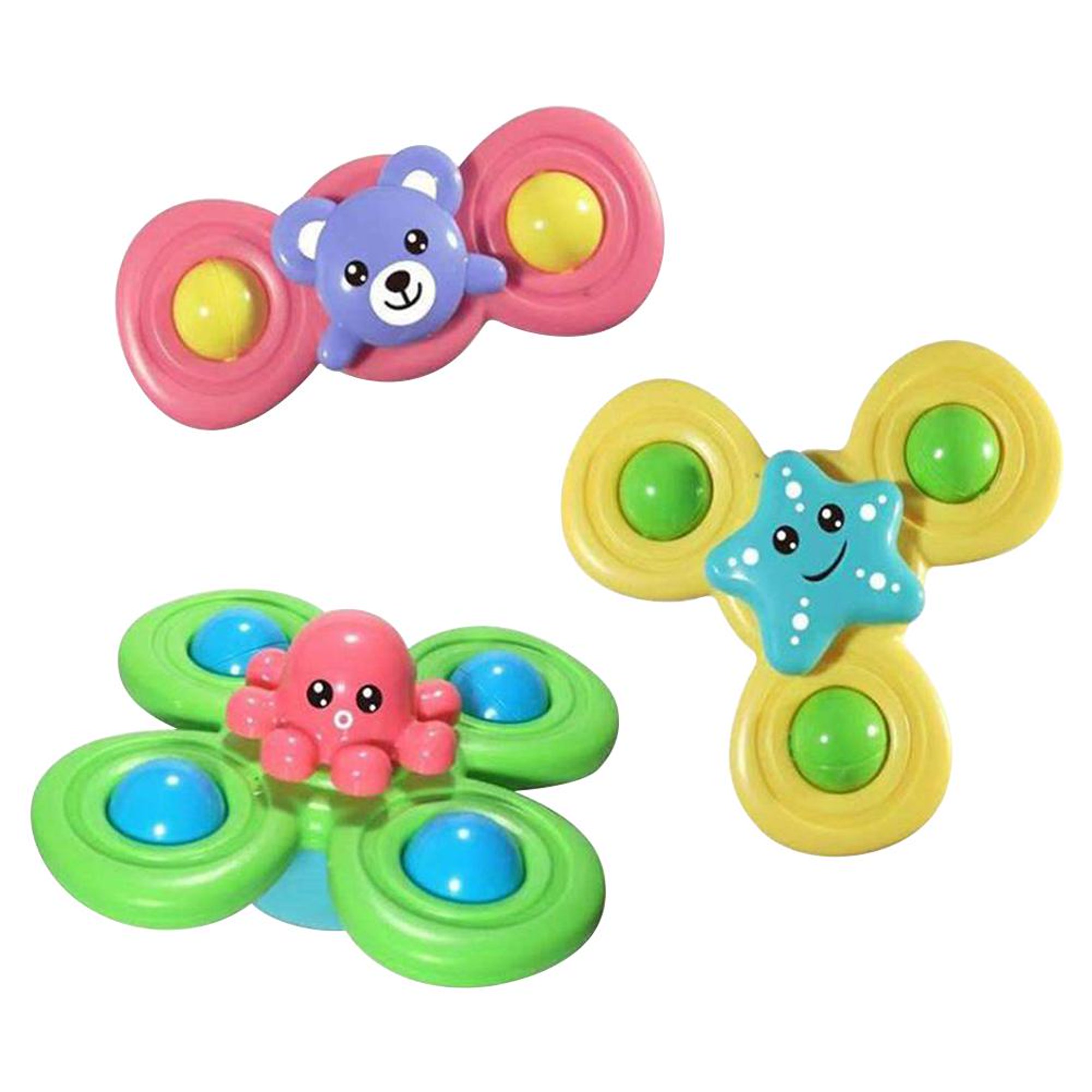 3 Pack Baby Sucker Spinning Top Juguete Fidget Spinner Bath Juguete con  ventosa giratoria