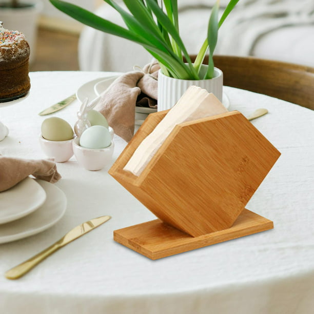 Tradineur - Caja de bambú para pañuelos, dispensador de pañuelos